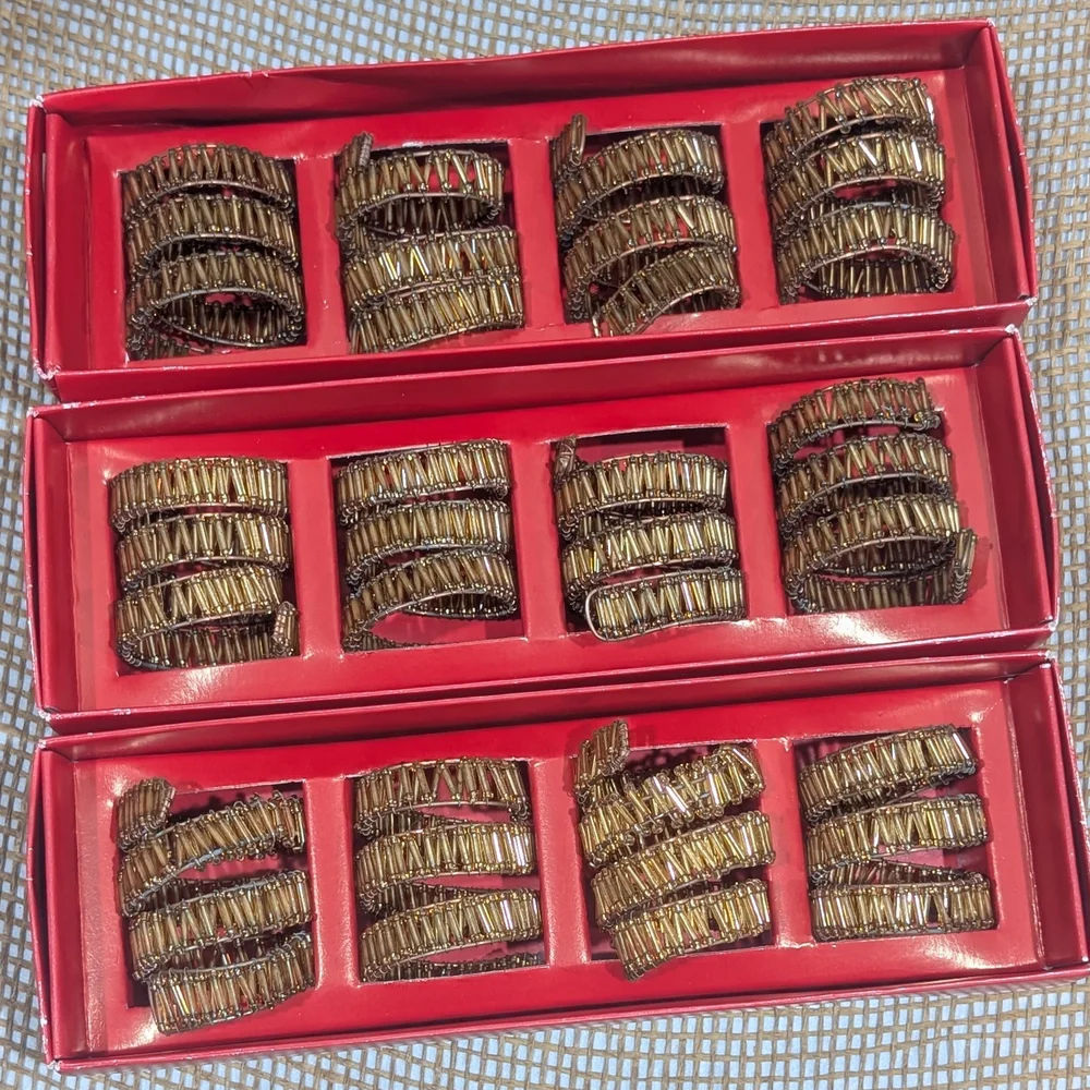 Pier 1 Beaded Spiral Napkin Rings